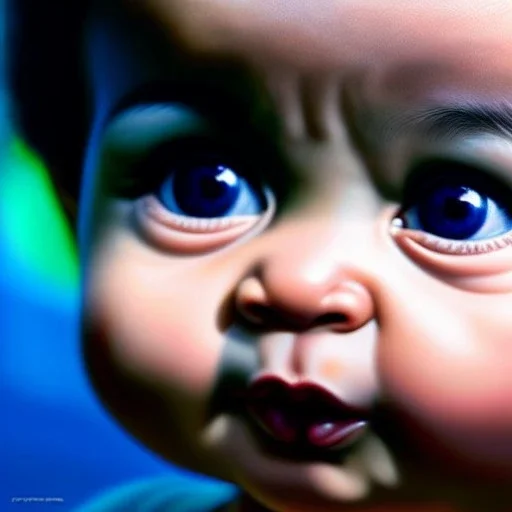 Ultra detailed realistic fullbody Portrait in oil on canvas of cute baby hulk ,extremely detailed digital painting, extremely detailed face, crystal clear eyes, mystical colors ,perfectly centered image, perfect composition, rim light, beautiful lighting,masterpiece ,8k, stunning scene, raytracing, anatomically correct, in the style of KyuYong Eom and Simon Bisley and Sixfrid and Steve Jung.