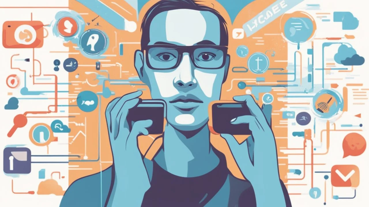 "The article's image visually encapsulates the intricate world of digital fame culture and the impact of social media on cultural interaction and learning. It embodies key symbols and elements of this culture, featuring social networks, digital icons, and the interconnected world. By directing the spotlight on these elements, the image aims to highlight the article's content, encouraging readers to pause and explore its ideas and analysis."