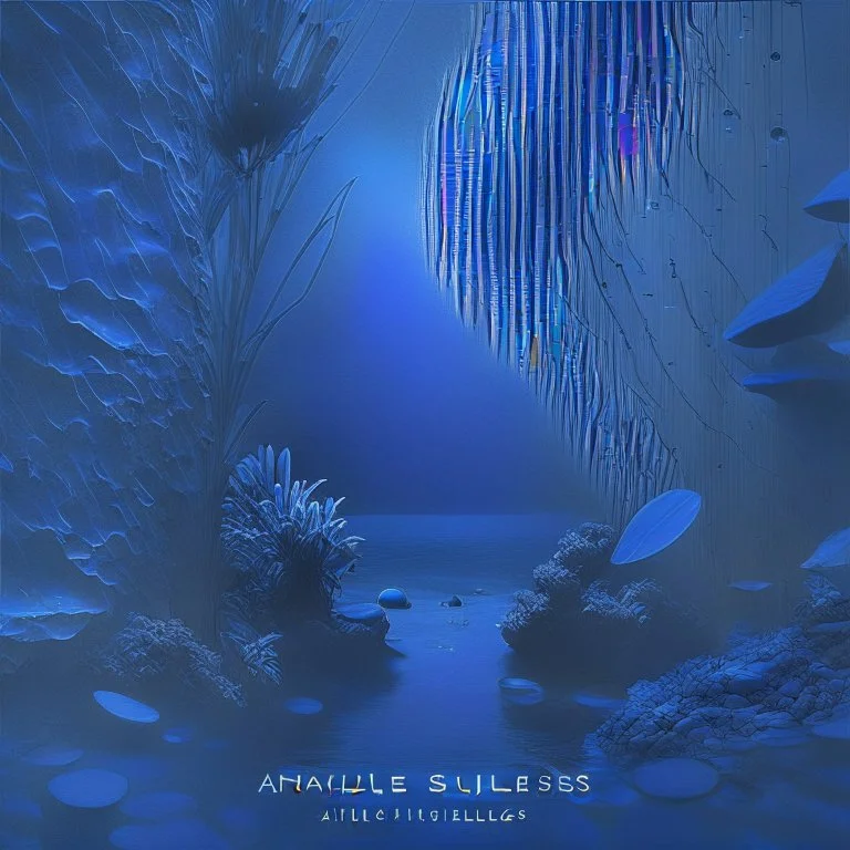 an album cover for ambient chillout music dark blue shades