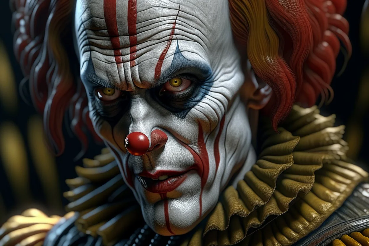 Imagine/ pennywise, accurate, ultra realism, intricate detail, photo realism, portrait, upscale maximum, 8k resolution,,Hyper-detailed ,8k, by xanuth