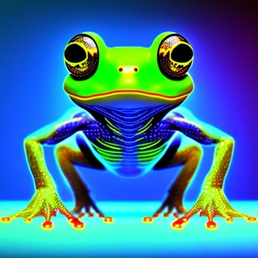 cyberpunk cosmic frog