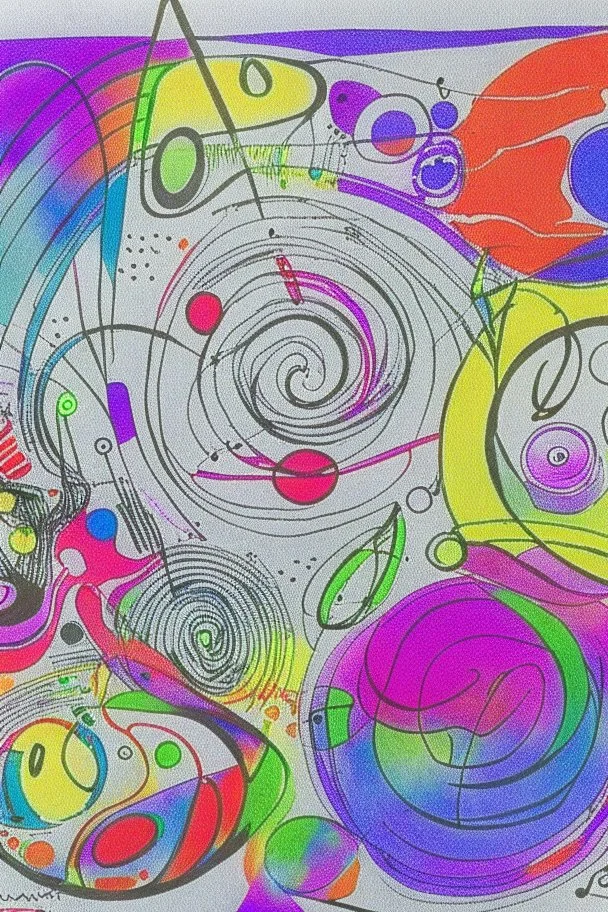 Kandinsky ink transfer art impasto oil