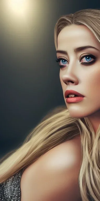 Full body portrait, 8k, hdd, highly realístíc, fully detailed-picture, inspired by amber heard, inspired by mila, by jeff, beautiful model-postured. Beautiful face. Brown eyes, blonde hair