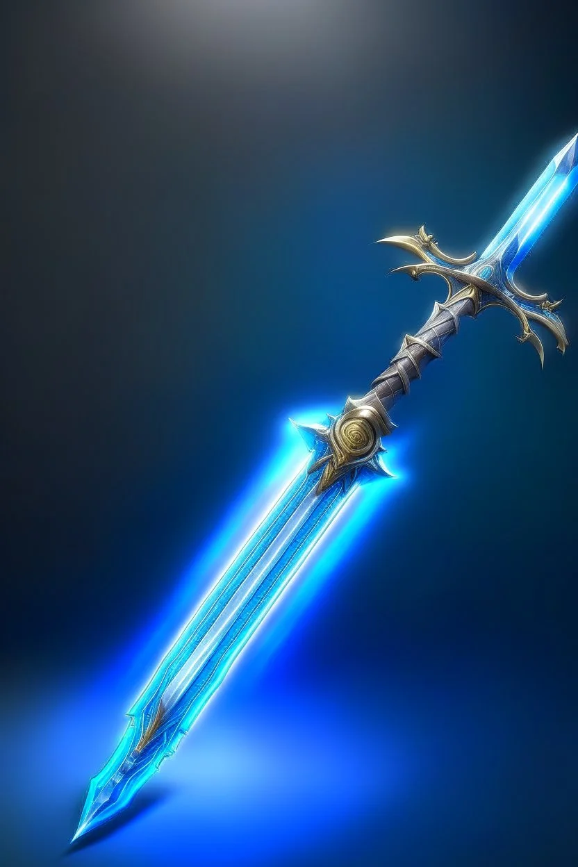 A one handed sword with blu magical energy