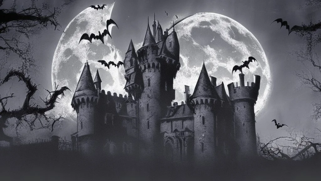 dark Vampire castle, comic style