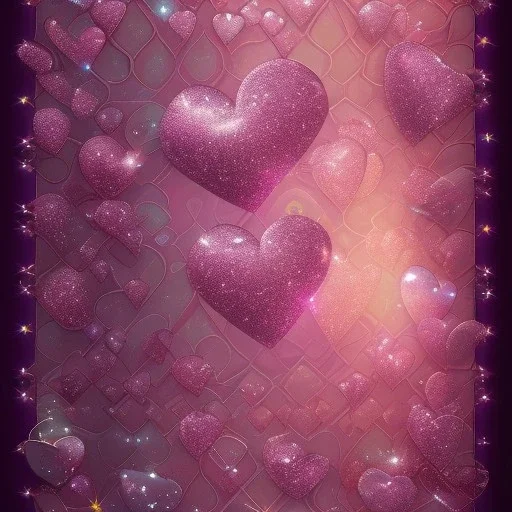 Pink glitter hearts magic pretty