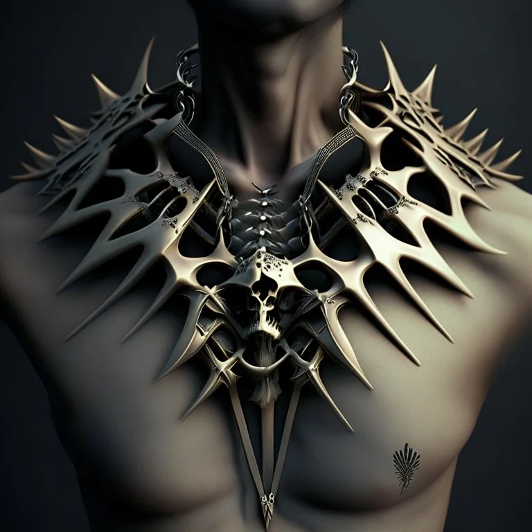 chest spikes bones neckless