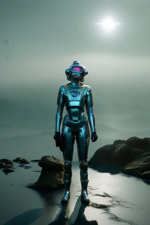 Ultra Realistic retro sci-fi scene, portrait, clones, blonde woman, sweet young Marilyn Monroe face, perfect iris, tight latex coat, helmet, Strange planet background. Spaceship, fog, rain, soft color, highly detailed, unreal engine 5, ray tracing, RTX, lumen lighting, ultra detail, volumetric lighting, 3d, finely drawn, high definition, high resolution.