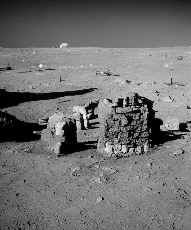 Ancient temple on the lunar surface