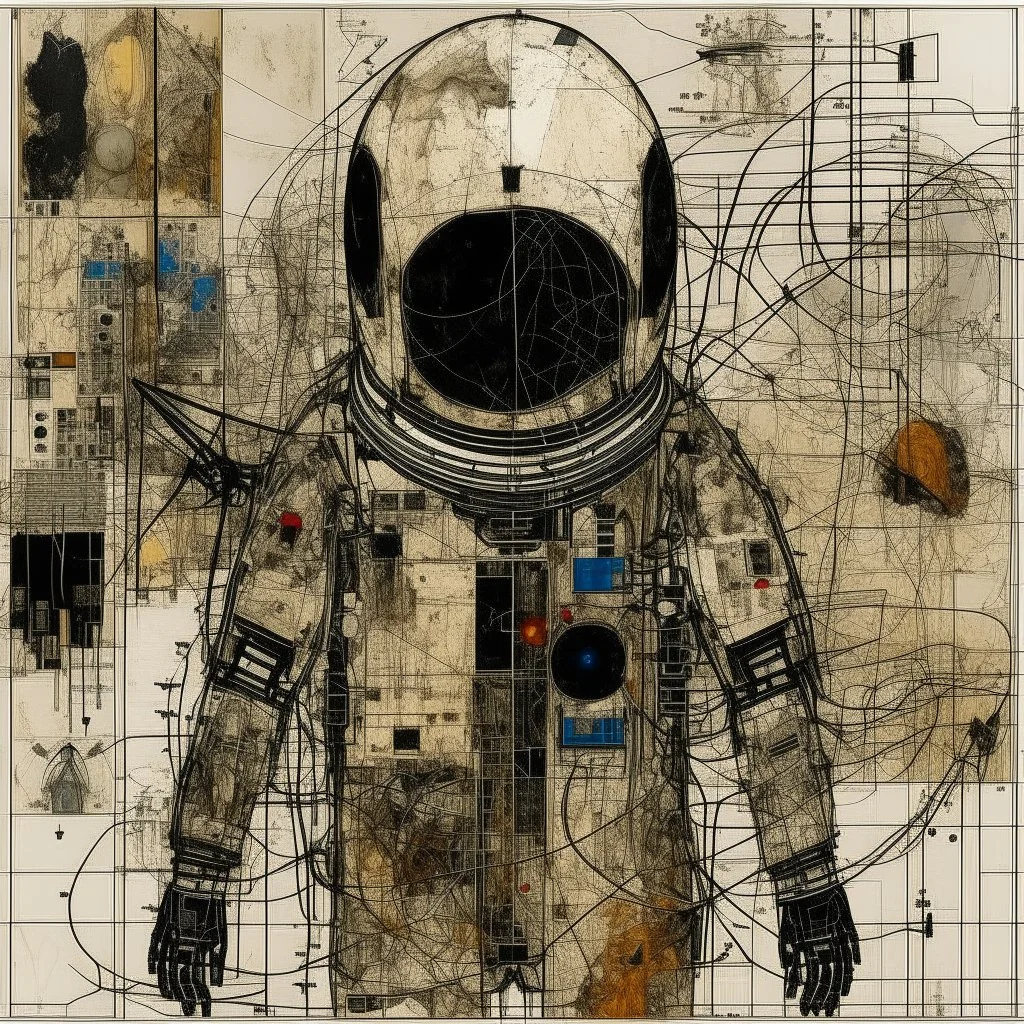 cursed astronaut eschatology, complex composition, by Mira Schendel, abstract surreal art