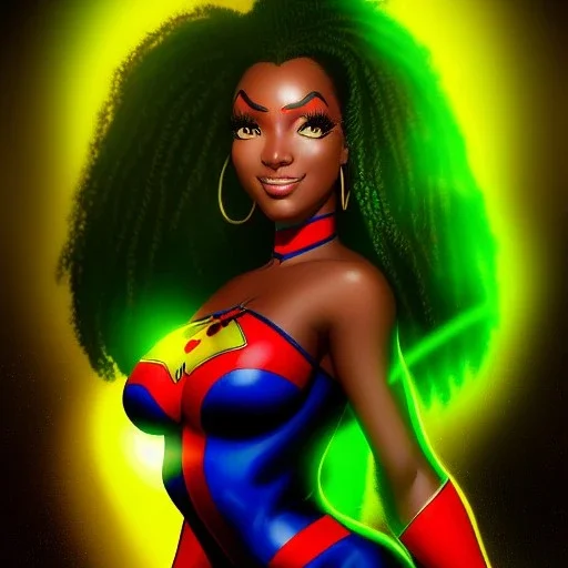 ultra detailed fullbody portrait of beautiful booty busty Miss Martian, wearing skintight costume, extremely detailed digital painting, intrincate, extremely detailed smiling face,crystal clear Big Green eyes, in the style of adam hughes , mystical colors , perfectly centered image, perfect composition, rim light, beautiful lighting,8k, stunning scene, raytracing