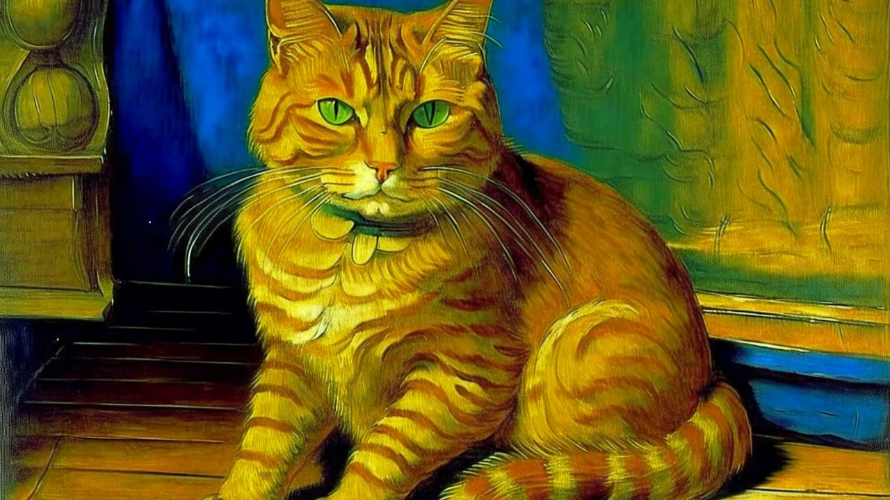 Portrait of a cat by Van Gogh