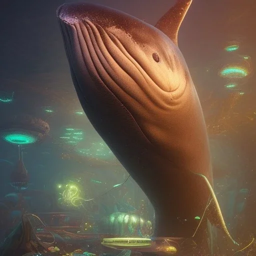 biomorphic whale morphed with electronic wiring and mixed with lighting, mermaid, Nanopunk and Biopunk with cyberpunk look,golden hour,MTG, wonderful ambient colors, hyper realistic, unreal engine 5, 8k, uhd, art by Jarosław Jaśnikowski mixed with Sheila Martin mixed with Fletch mixed with Frank Sun mixed with Anna Dittmann mixed with Alena Aenami.