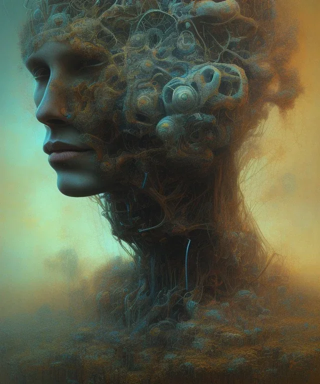 neural network. oil on canvas, beksinski