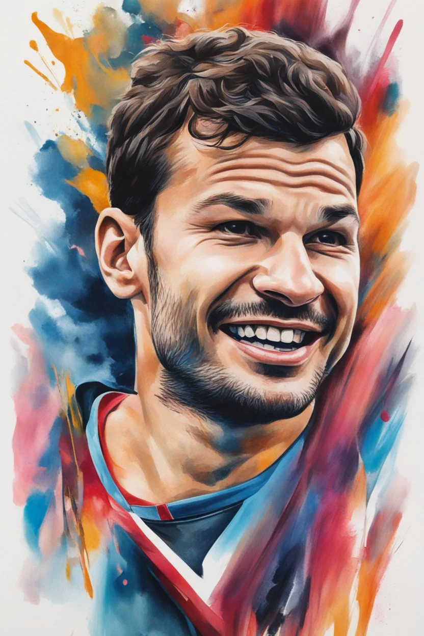 A hyper-realistic, A vibrant illustration of Grigor Dimitrov