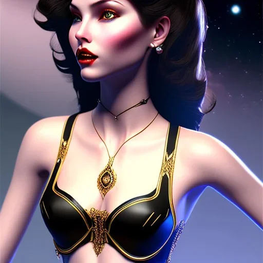 black hair lady archer bra on Saturn