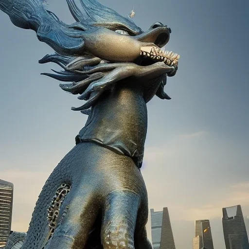 Insanely detailed portrait of cyberpunk Merlion Statue:: include Marina Bay Sand :: perfect proportions :: by Artgerm, Greg Olsen, Pixar, WLOP :: hyperrealistic, hyper detailed, photorealistic :: a masterpiece, incredible composition, amazing depth, imposing, meticulously composed, 8k :: unreal engine :: Mappa studios :: detailed matte painting, deep color, fantastical, intricate detail, splash screen, complementary colors, fantasy concept art, 8k resolution trending on Artstation