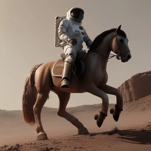 Riding horse astronaut mars unreal engine 5, octan render