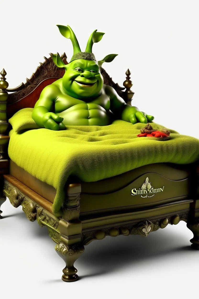 opulent shrek bed with no background