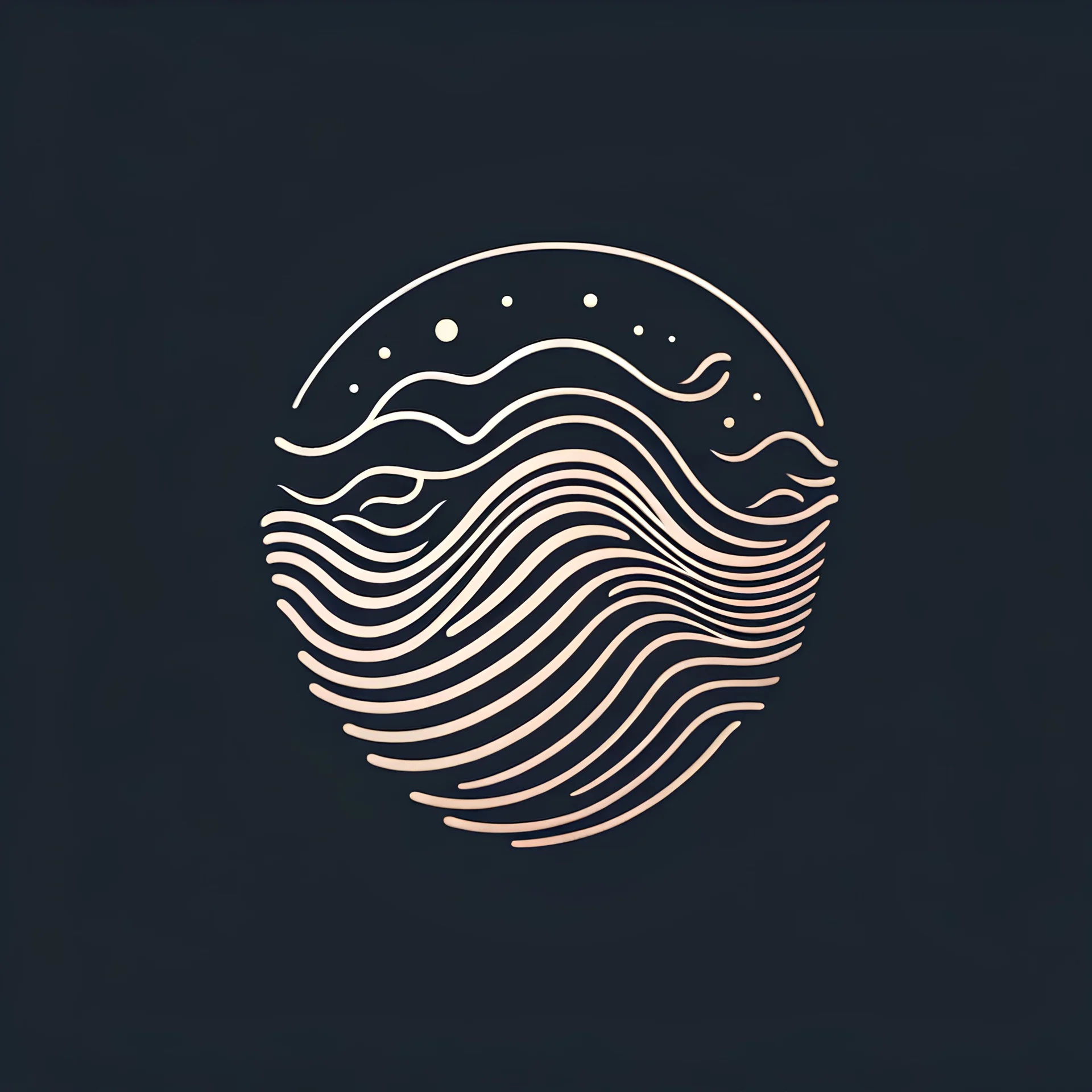 a stream of thoughts, simple linear minimalistic logo with wavey vibes