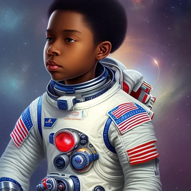 African American boy space explorer