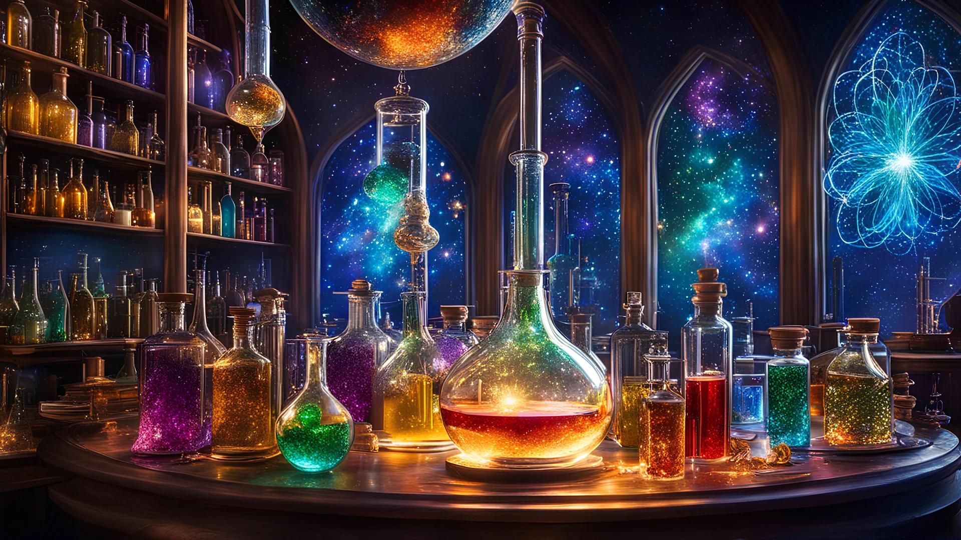 Dans le laboratoire de chimie fantastique, Les alambics chantent des mélodies magiques. Des fioles scintillantes dansent avec éclat, Révélant les secrets de l'univers éclatant. Les potions et les élixirs, une symphonie de couleurs, Dans ce sanctuaire de connaissances et de valeurs. Expériences extravagantes, découvertes exaltantes, Dans ce laboratoire où la science devient enchanteresse.