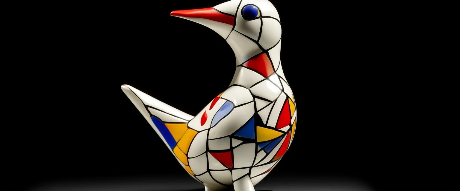 A white wind elemental hummingbird designed in ancient Greek pottery painted by Piet Mondrian