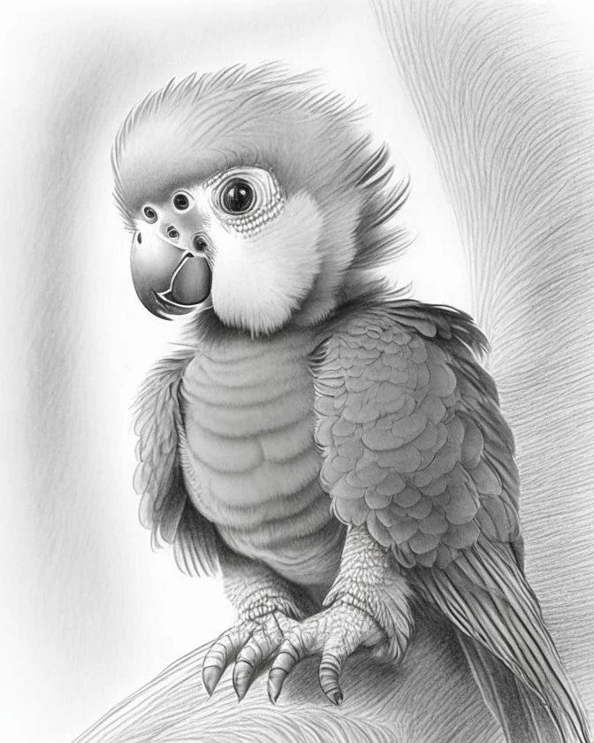 Drawing of a baby parrot