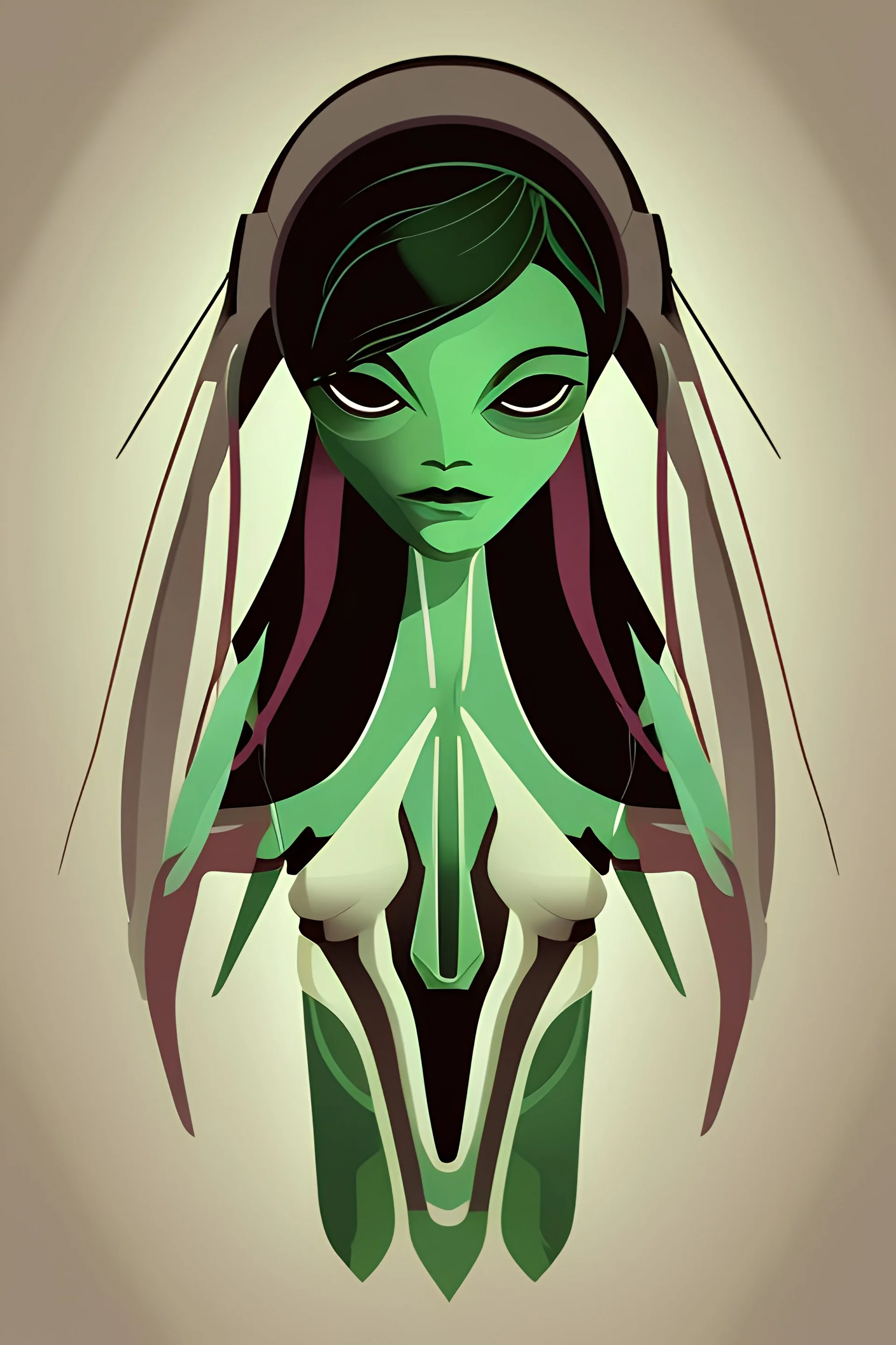 Alien female vector image