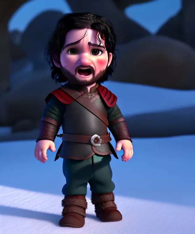 Jon snow toddler, full body, angry, dragon, dramatic lighting, hyper realistic