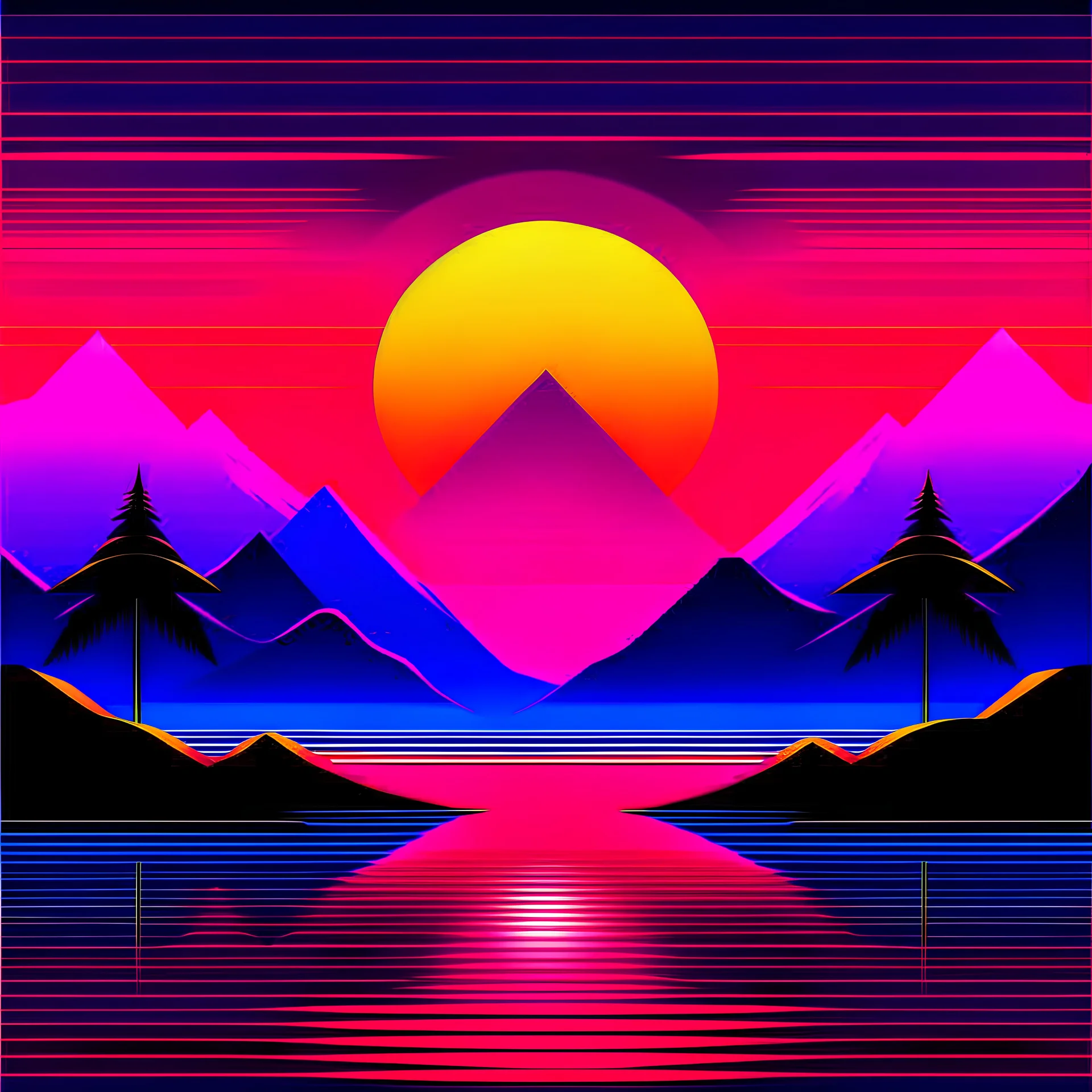 synthwave sunset