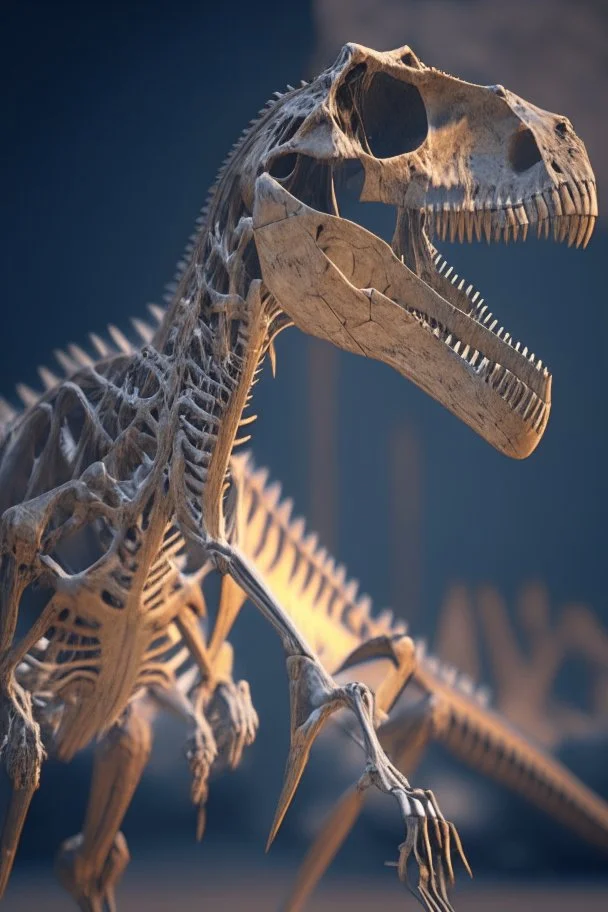 Dinosaur skeleton ,8k,unreal engine, very detailed, cinema 4D, perfect angle