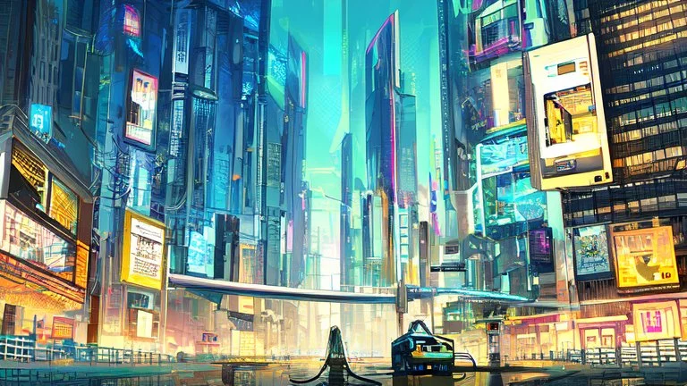 Cyberpunk cityscape