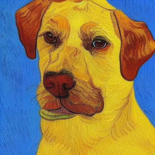 portrait of a dog Vincent van Gogh style