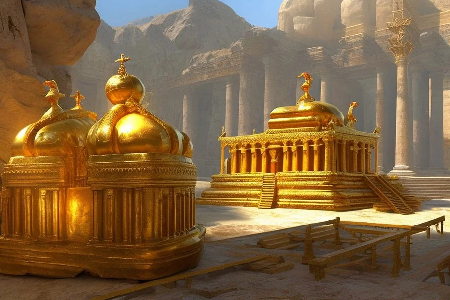 Tombs of kings of ancient civilization, many golden objects. pomp A huge splendor is the ancient Tomb of Kings in the depths of the earthTemple of the goddess Venus, where Amazon women guard the magnificent huge hall, some armed.