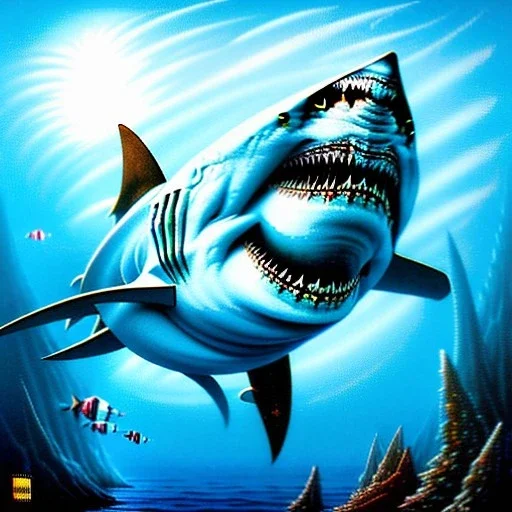 Requin iron maiden nage océan