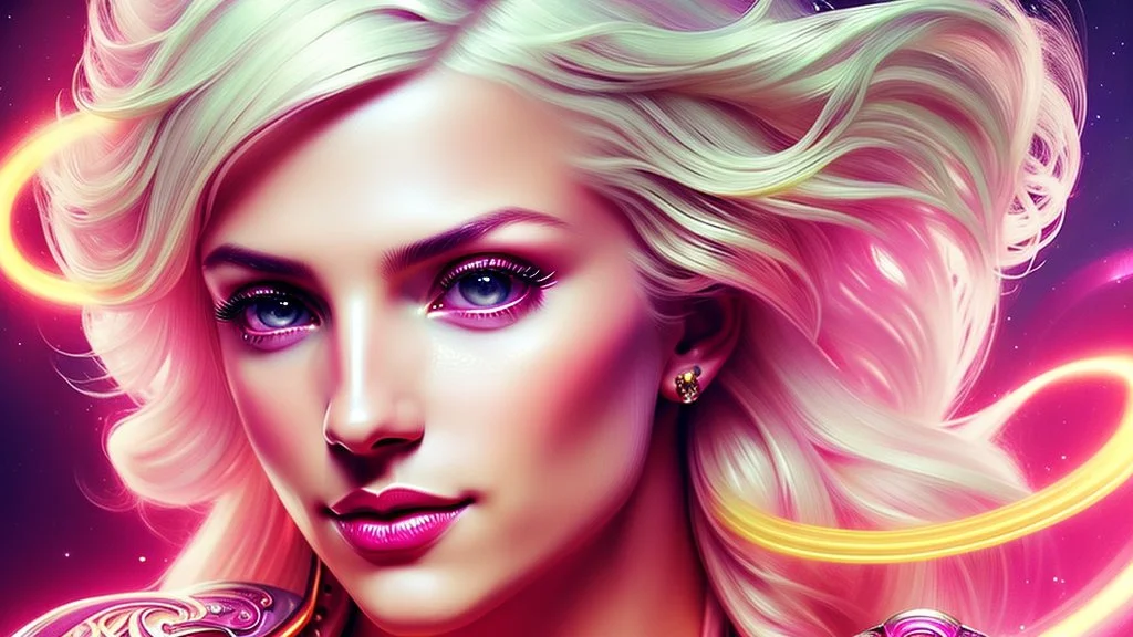 Lexica Aperture v2 Hyper detailed ultra sharp, trending on artstation, vibrant aesthetic, smiling blonde ethereal subtle (((smiling)))+++ luminous heavenly goddess, angel, colorful, psychedelic, ornate, intricate, digital painting, concept art, smooth, sharp focus, illustration, not human anthropomorphic alien cyborg, art by artgerm and greg rutkowski and h. r. giger, louis royo, salvador dali, 8 k