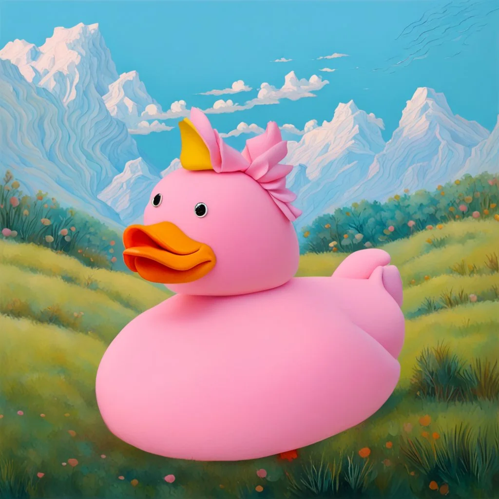 a pink duck doll