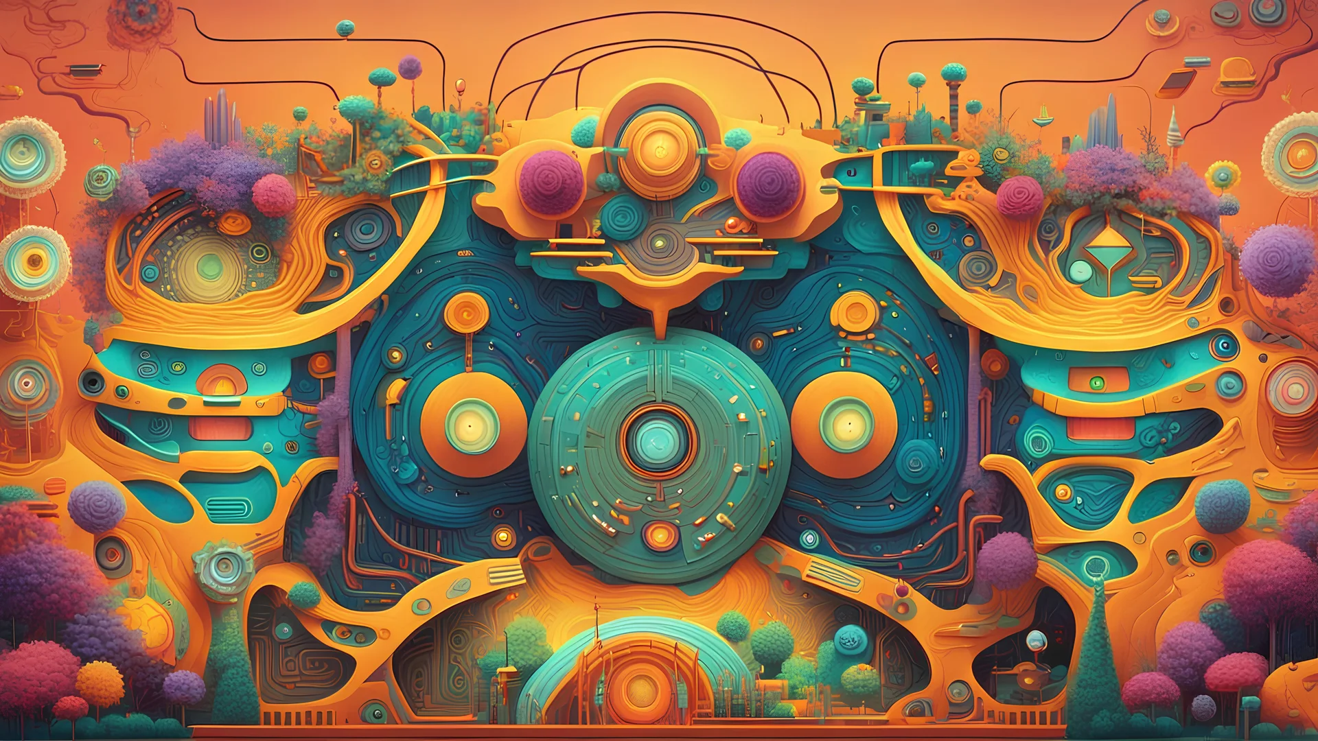 Step into a mesmerizing sonata where the delicate dance of flora and circuits unfolds as ephemeral lines of code. The characters from South Park, transformed into stunning biomechanical entities, navigate this surreal landscape. Their familiar faces take on a new, otherworldly charm as they become part of the intricate tapestry of nature and technology.