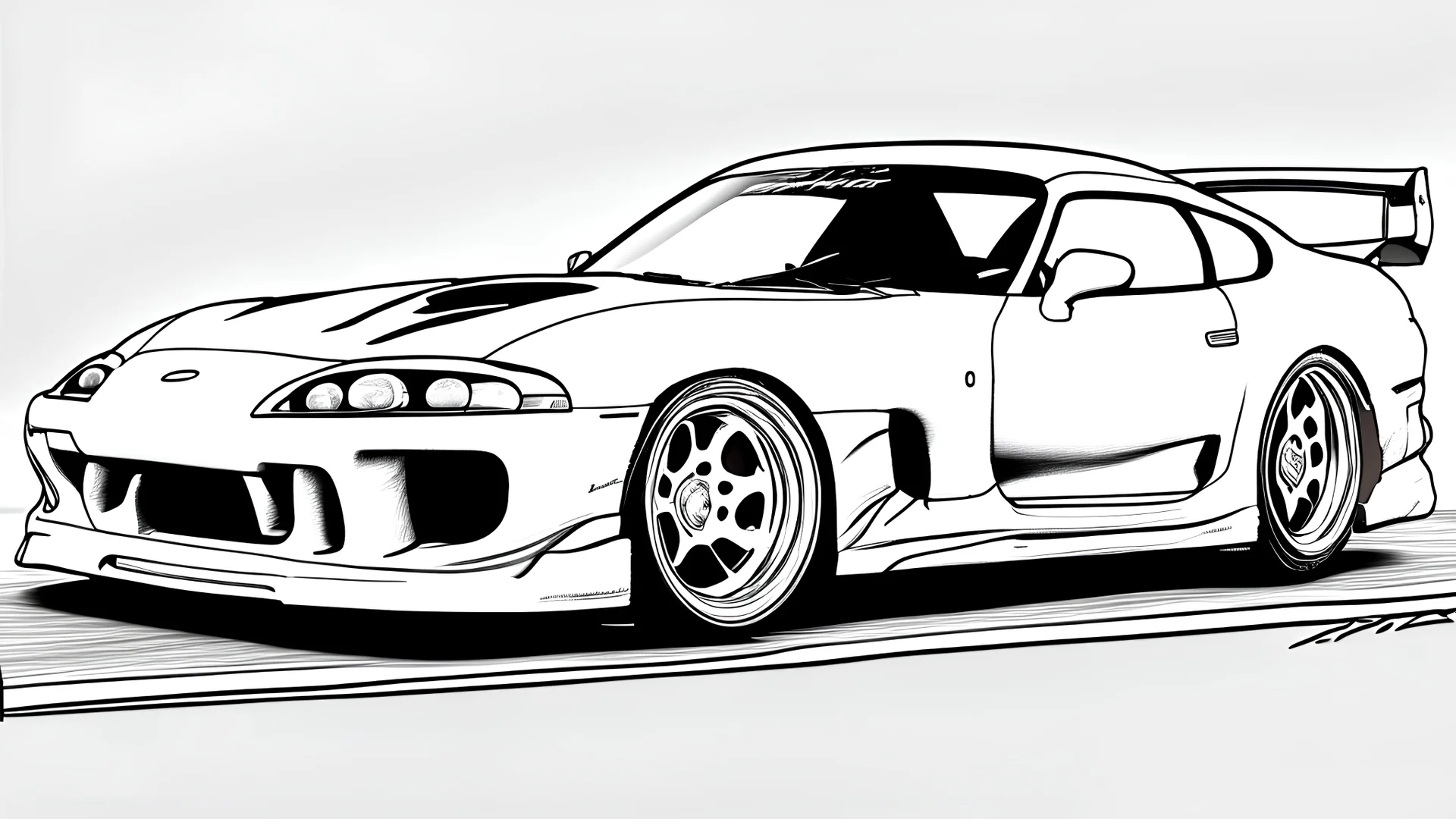 toyota supra car without color for coloring