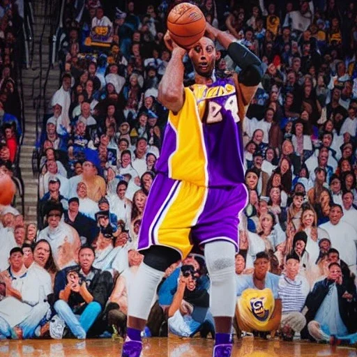 Kobe Bryant shooting free throws, realistic, sports photography