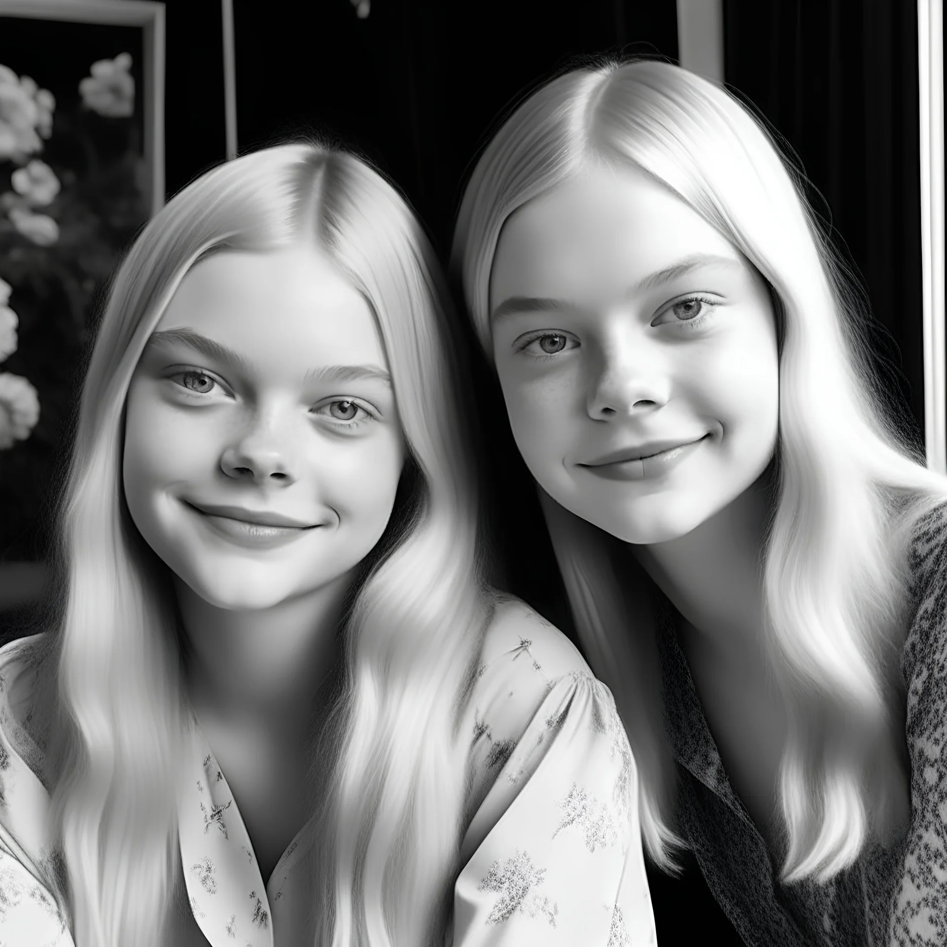 Elle fanning with her younger self
