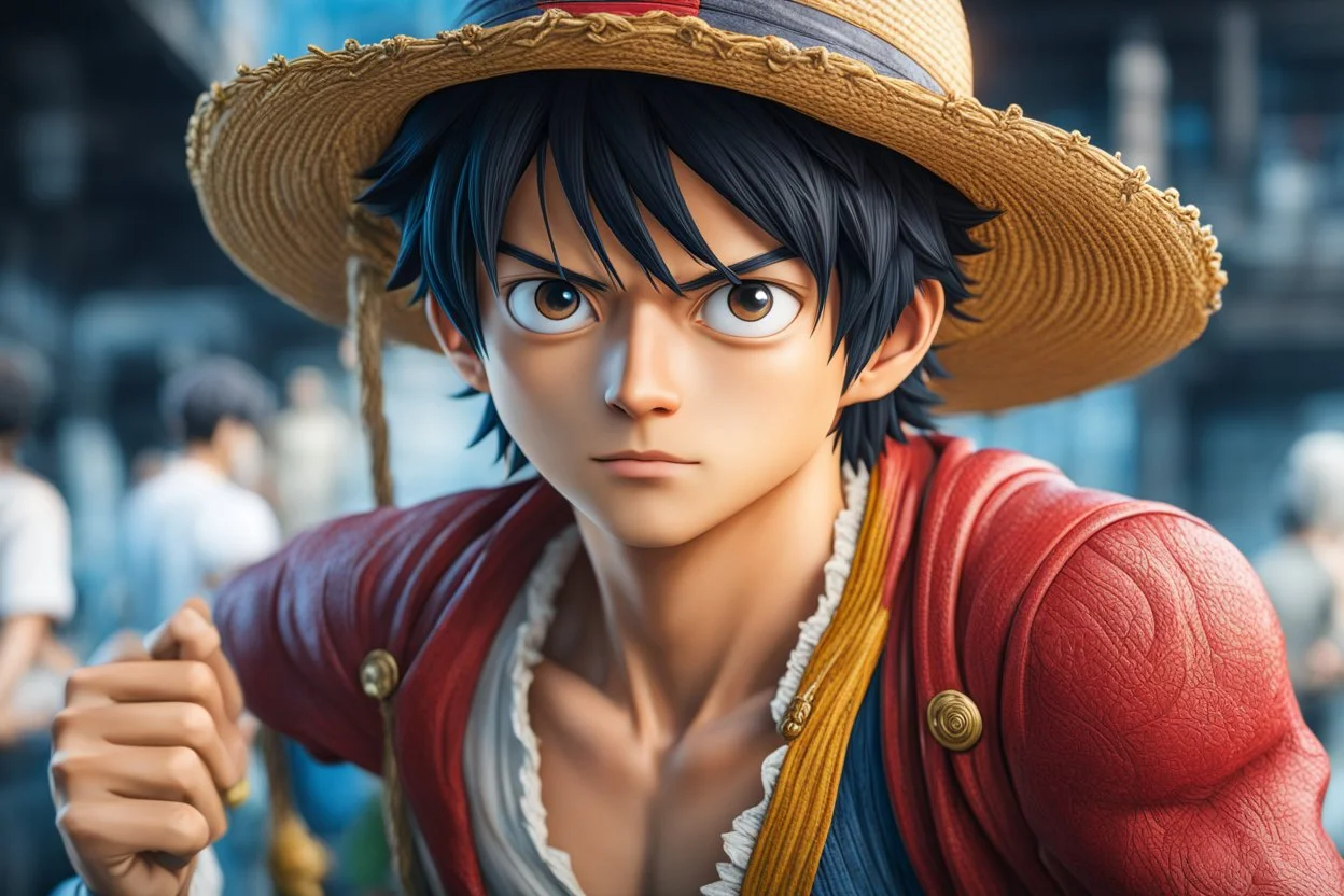 Luffy in 8k live action anime artstyle, one piece them, Young man, dynamic pose, intricate details, highly detailed, high details, detailed portrait, masterpiece,ultra detailed, ultra quality