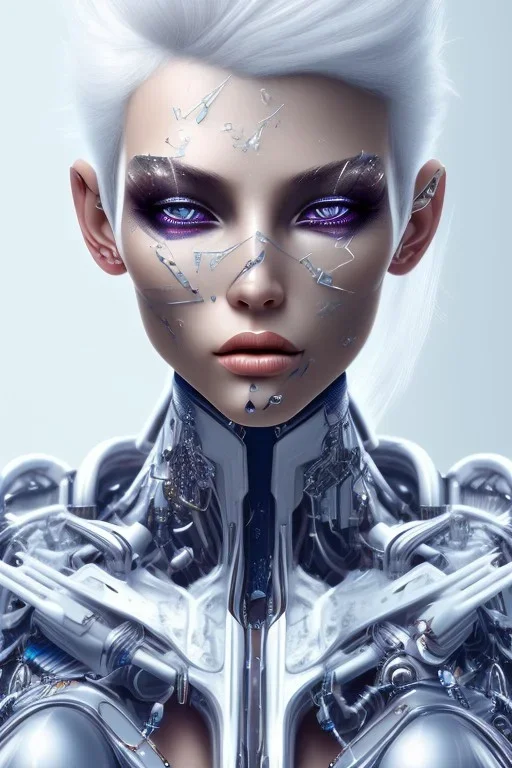 cyborg, white hair, sexy, perfekt, real, dream