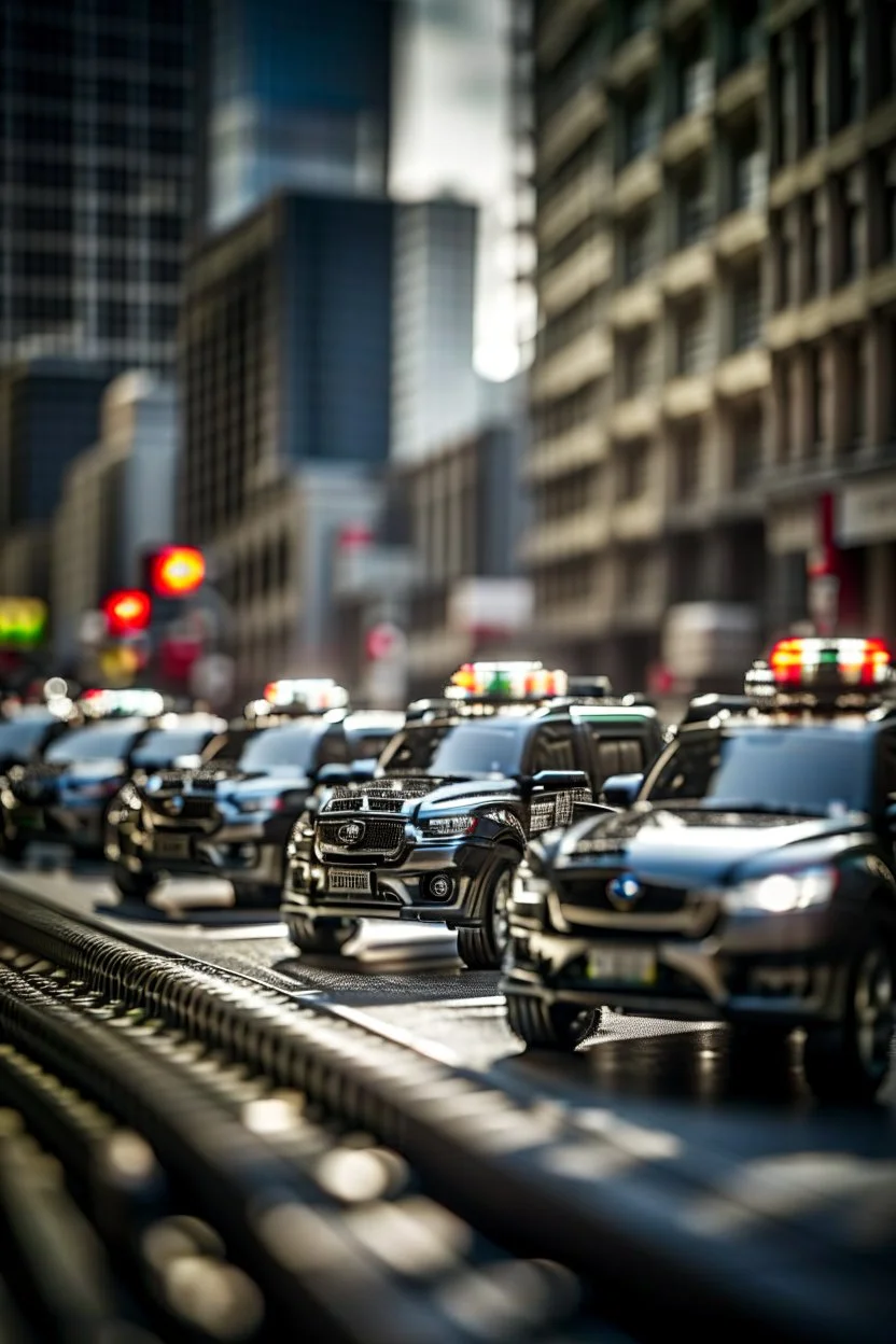 elevated motorcade bolted into top of sky scrapers, shot on Hasselblad h6d-400c, zeiss prime lens, bokeh like f/0.8, tilt-shift lens 8k, high detail, smooth render, down-light, unreal engine, prize winning