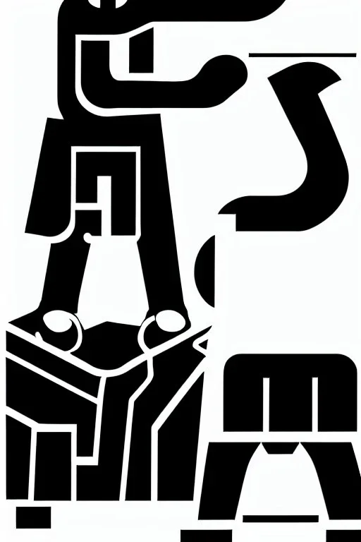 Logo, black ink on silver paper, pictogram of a person standing separated from a group