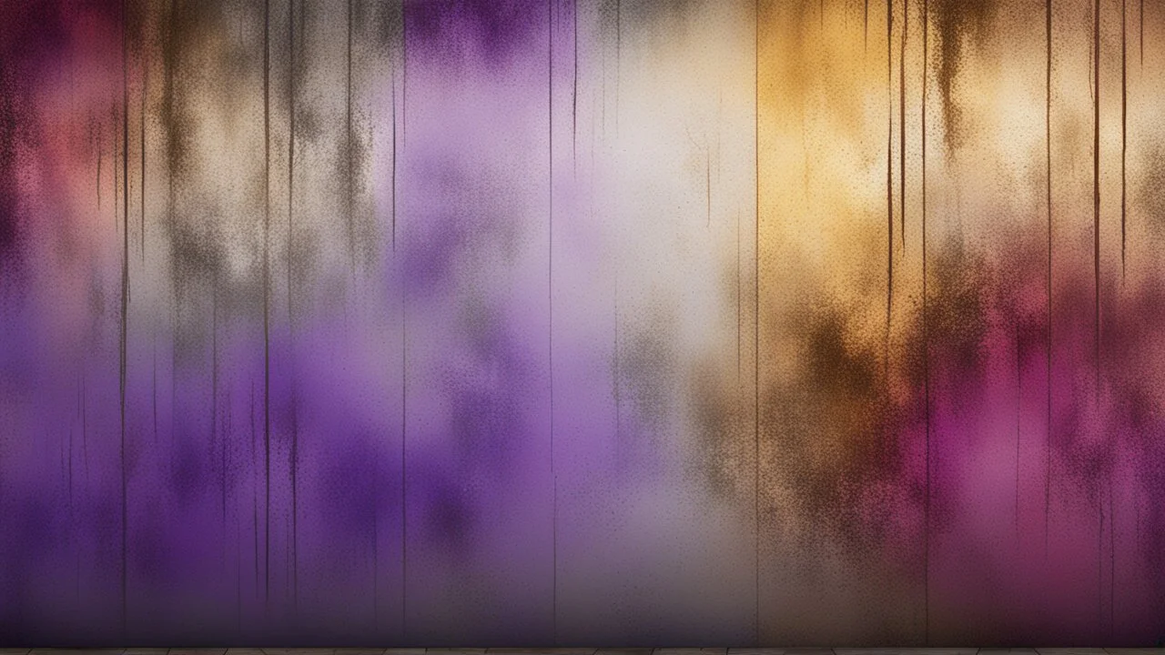 Hyper Realistic purple, golden, maroon & silver gradient texture on rustic wall