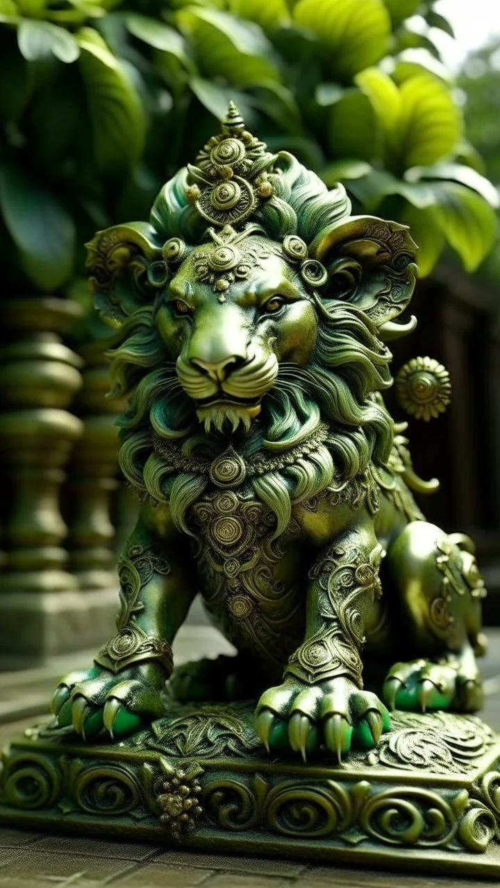 green lion in dragon peplue