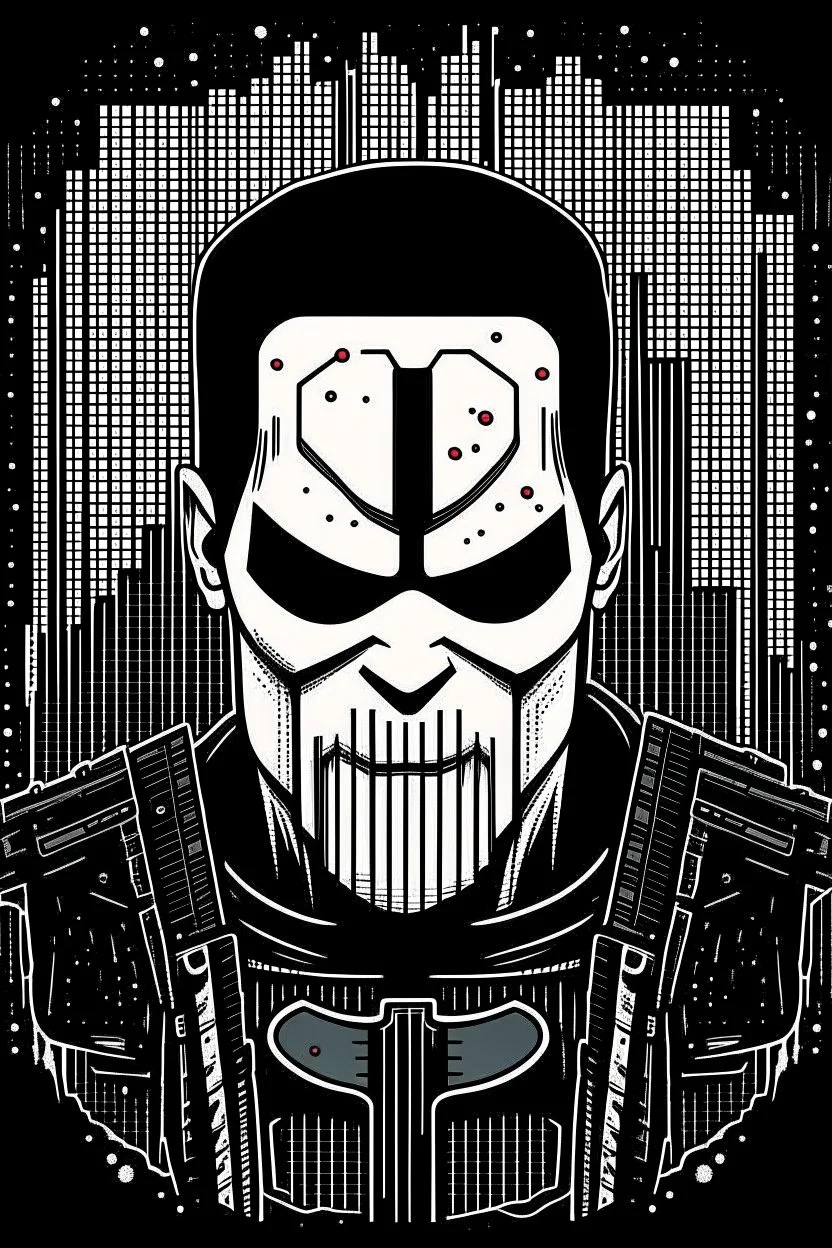 punisher sku;; in the style of Hiroshi Nagai