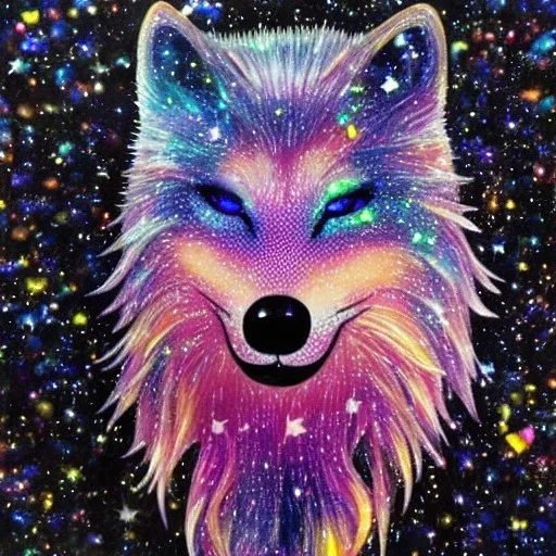 A magical sparkle wolf